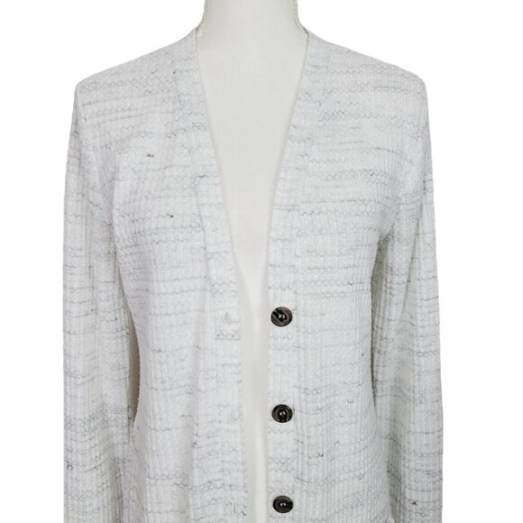 Nine Britton Sz Small Duster Cardigan Off White Full Button Up Ultra Soft EUC - Picture 2 of 10